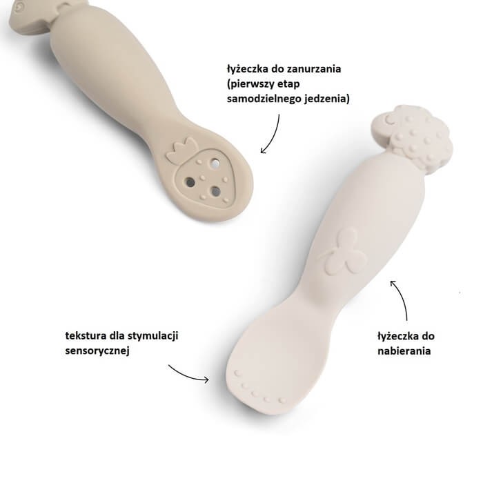 Zestaw łyżeczek do nauki jedzenia Tiny Farm Sand / Done by Deer
