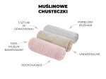 Chusteczki muślinowe bawełniane 3-pak: szara-beżowa-różowa / Sleepee