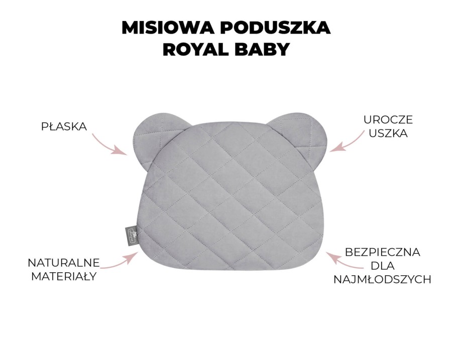 Płaska Misiowa Poduszka Royal Baby Sand / Sleepee