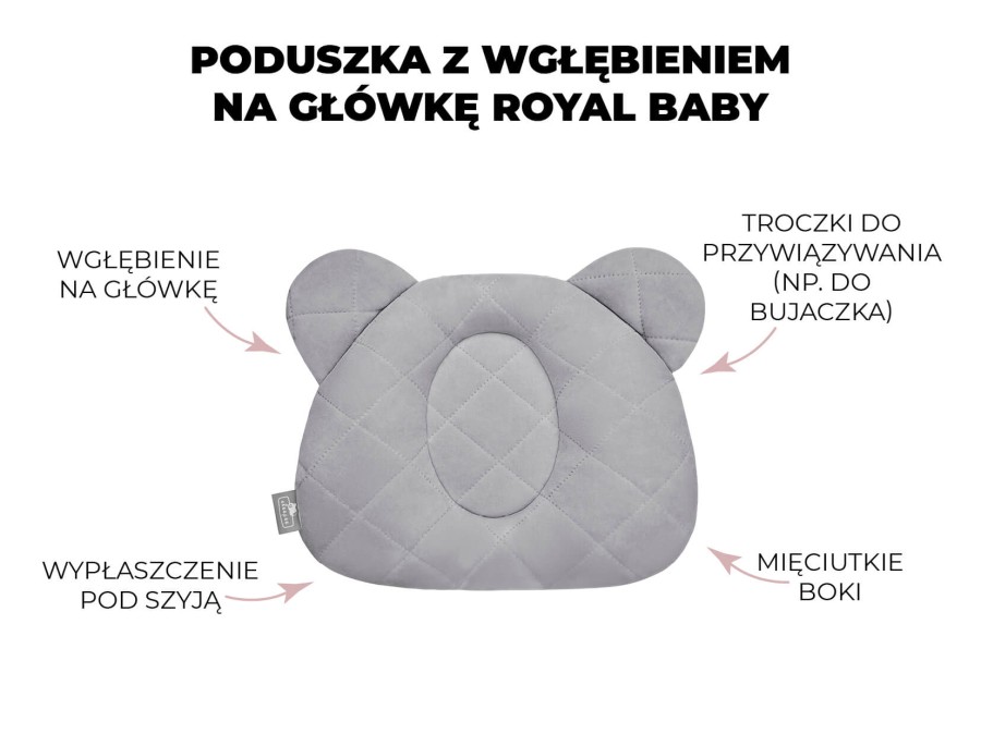 Poduszka z wgłębieniem na główkę Royal Baby Pink / Sleepee