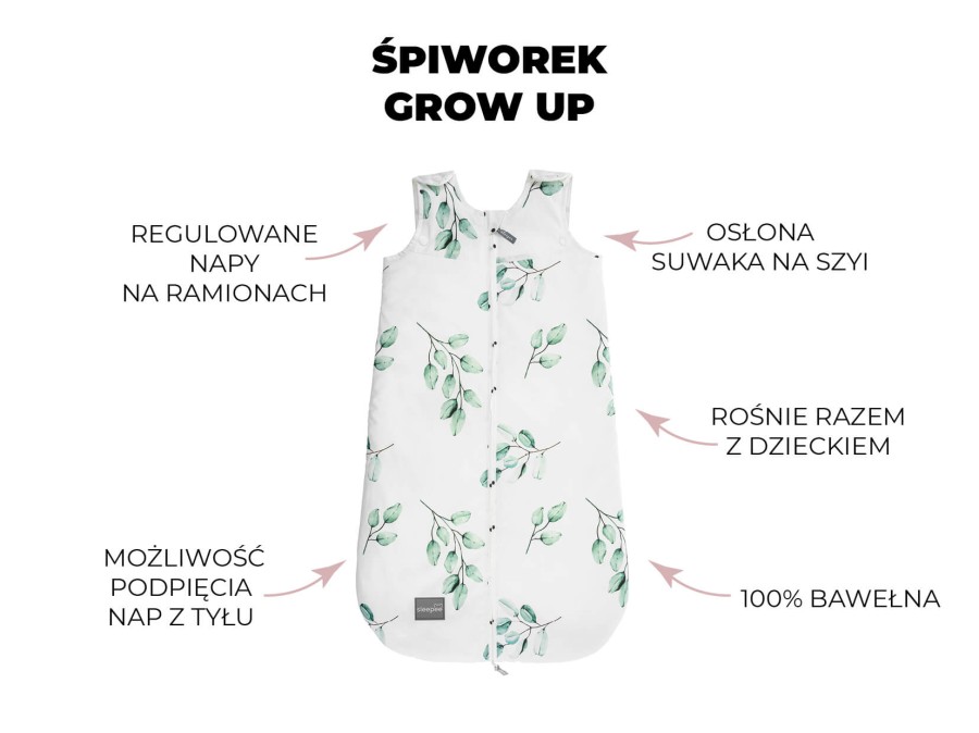 Śpiworek do spania Grow Up Bohemian Green 0-2 lata / Sleepee
