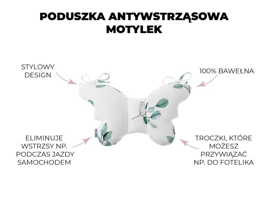 Poduszka Antywstrząsowa Motylek Bohemian Green / Sleepee