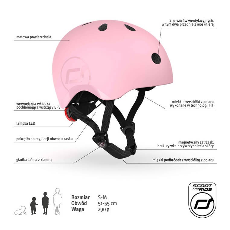 Kask S-M dla dzieci 3+ Rose / Scoot&Ride
