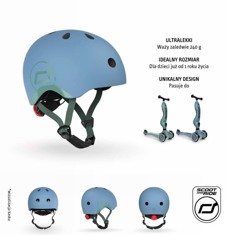 Kask XXS-S dla dzieci 1rż+ Steel / Scootandride