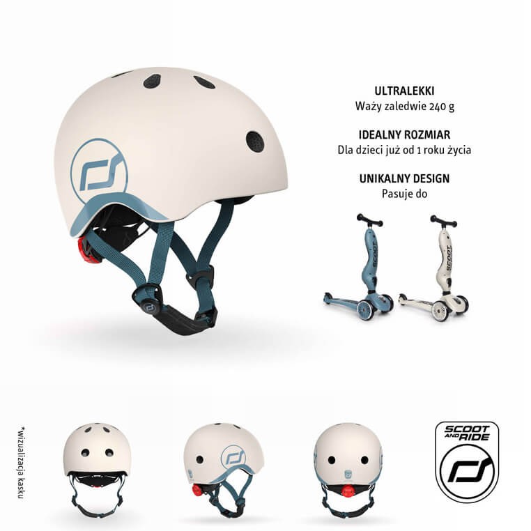 Kask XXS-S dla dzieci 1rż+ Ash / Scootandride