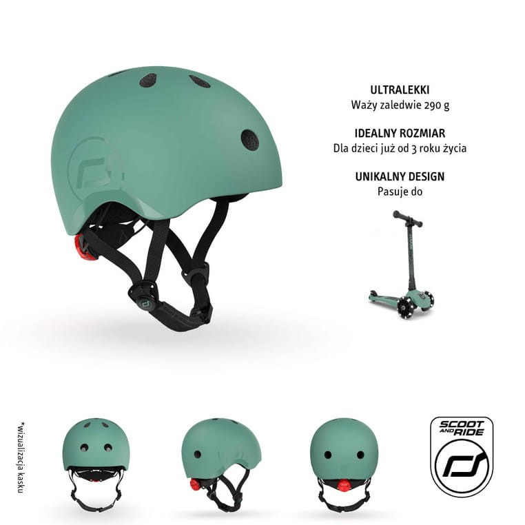 Kask S-M dla dzieci 3+ Forest / Scootandride