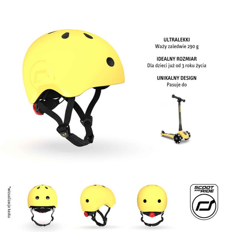 Kask S-M dla dzieci 3+ Lemon kolekcja Icecream / Scootandride