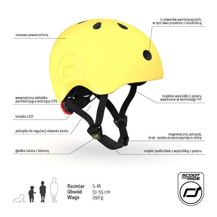 Kask S-M dla dzieci 3+ Lemon kolekcja Icecream / Scootandride