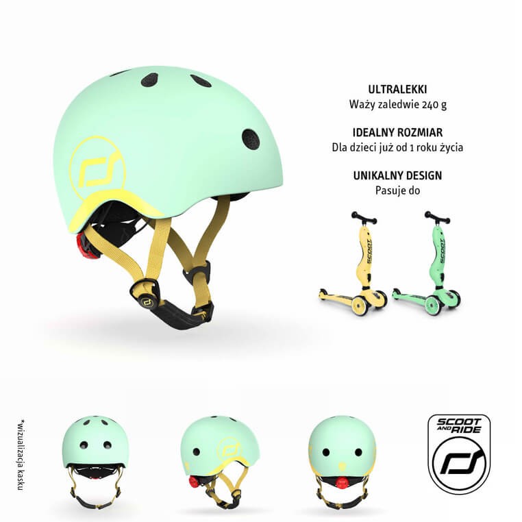 Kask XXS-S dla dzieci 1rż+Kiwi / Scootandride