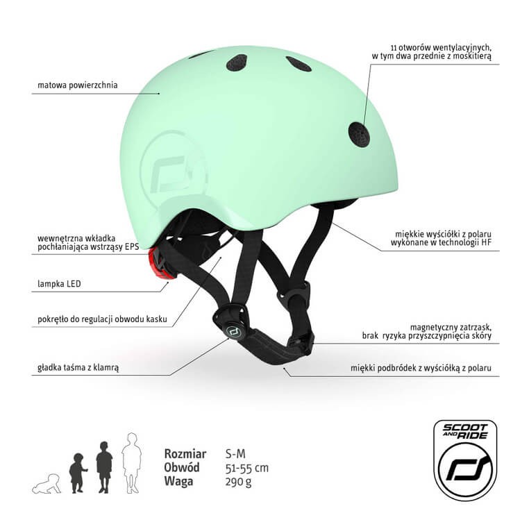 Kask S-M dla dzieci 3+ Kiwi kolekcja Icecream / Scootandride