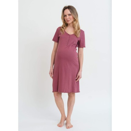 Koszula ciążowa z napami - ciemny róż / Cool Mama