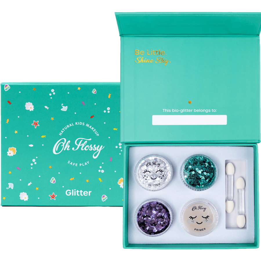 Brokatowy zestaw do malowania twarzy UNDER THE SEA, bio brokat, roślinna formuła / Oh Flossy