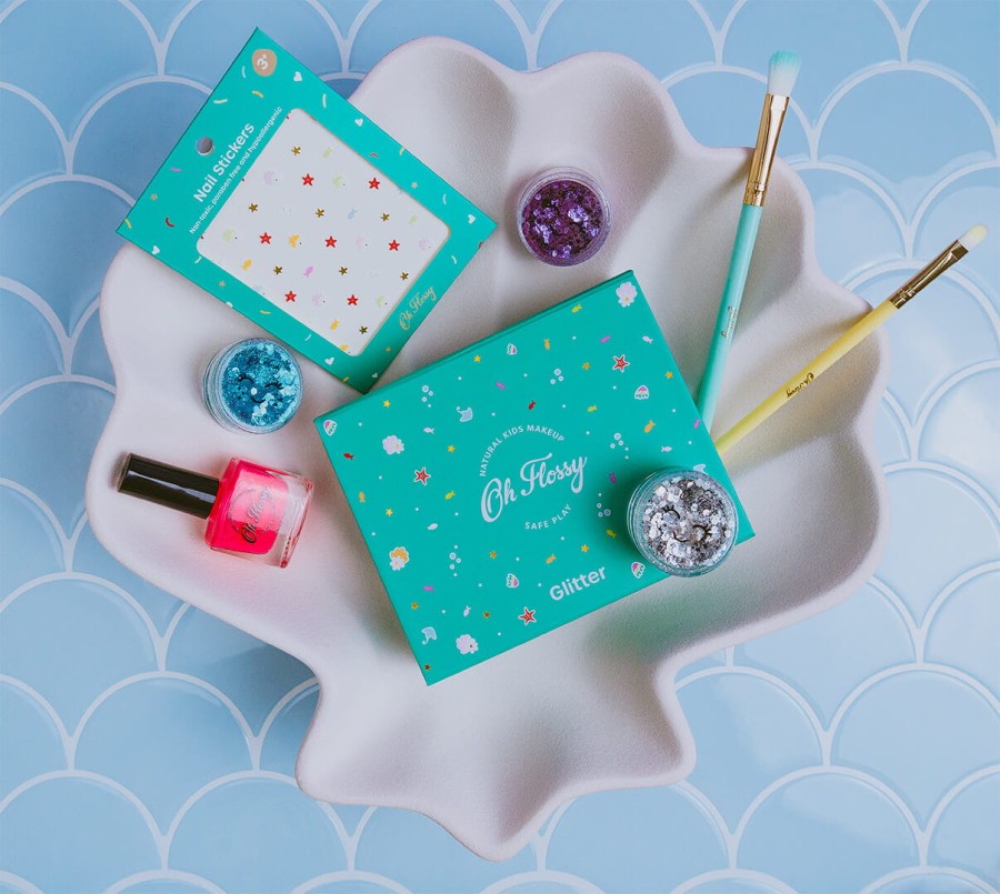 Brokatowy zestaw do malowania twarzy UNDER THE SEA, bio brokat, roślinna formuła / Oh Flossy