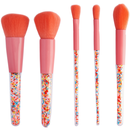 Zestaw 5 pędzli do makijażu z uchwytami w stylu słodkiej posypki / Oh Flossy