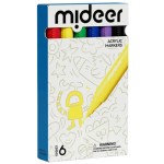 Markery akrylowe z okrągłą końcówką (6 kolorów) / Mideer