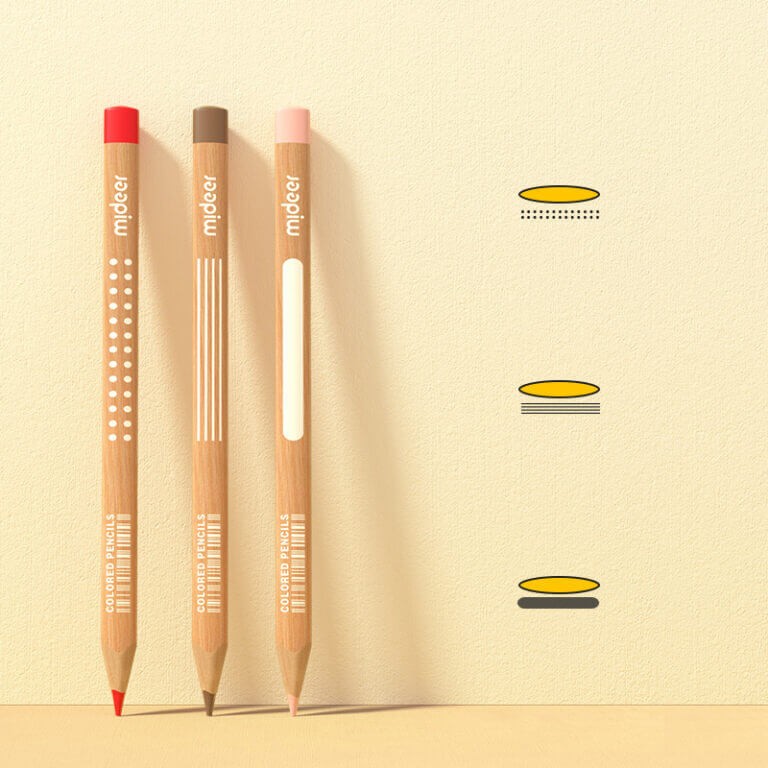 Trójkątne kredki w żywych kolorach (36 szt.) / Mideer