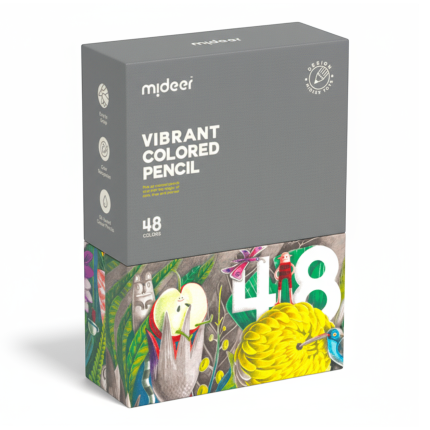 Trójkątne kredki w żywych kolorach (48 szt.) / Mideer