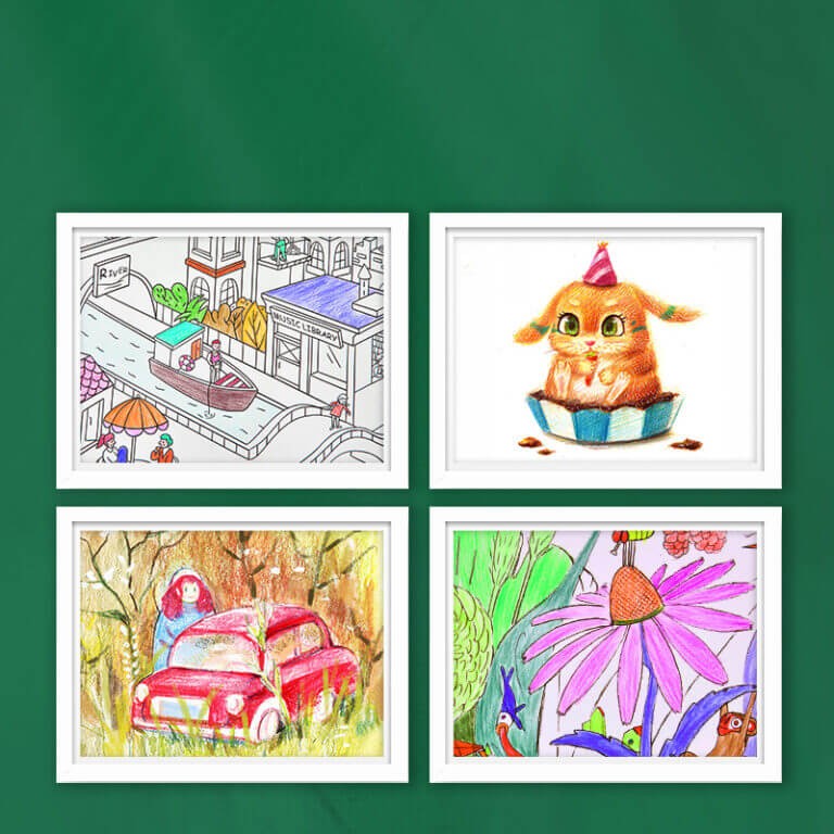 Trójkątne kredki w żywych kolorach (48 szt.) / Mideer