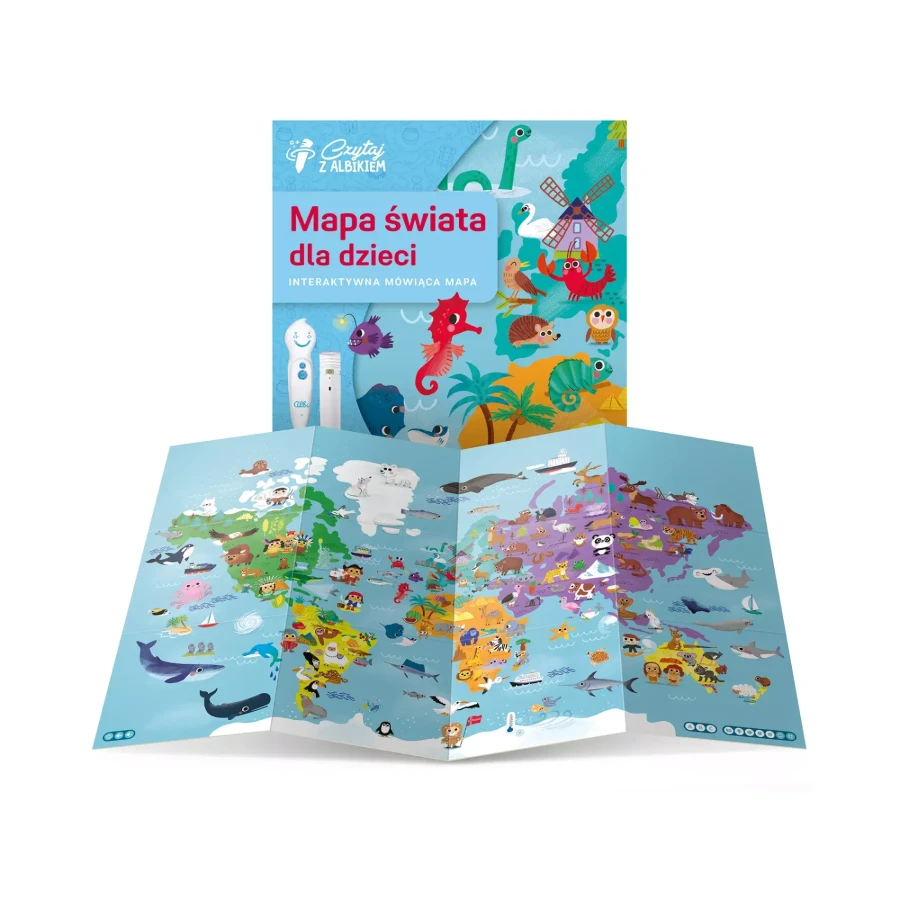 Mapa świata dla dzieci 4+ / Czytaj z Albikiem