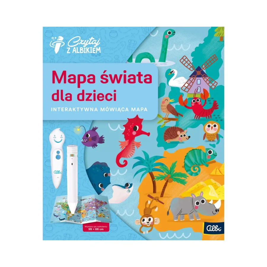 Mapa świata dla dzieci 4+ / Czytaj z Albikiem