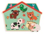 Puzzle drewniane z dźwiękiem FARMA / Djeco
