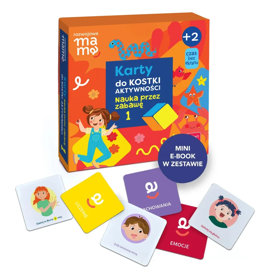 Kostka aktywności - nauka przez zabawę. Gra + mini e-book 2+ / rozwojowa mama