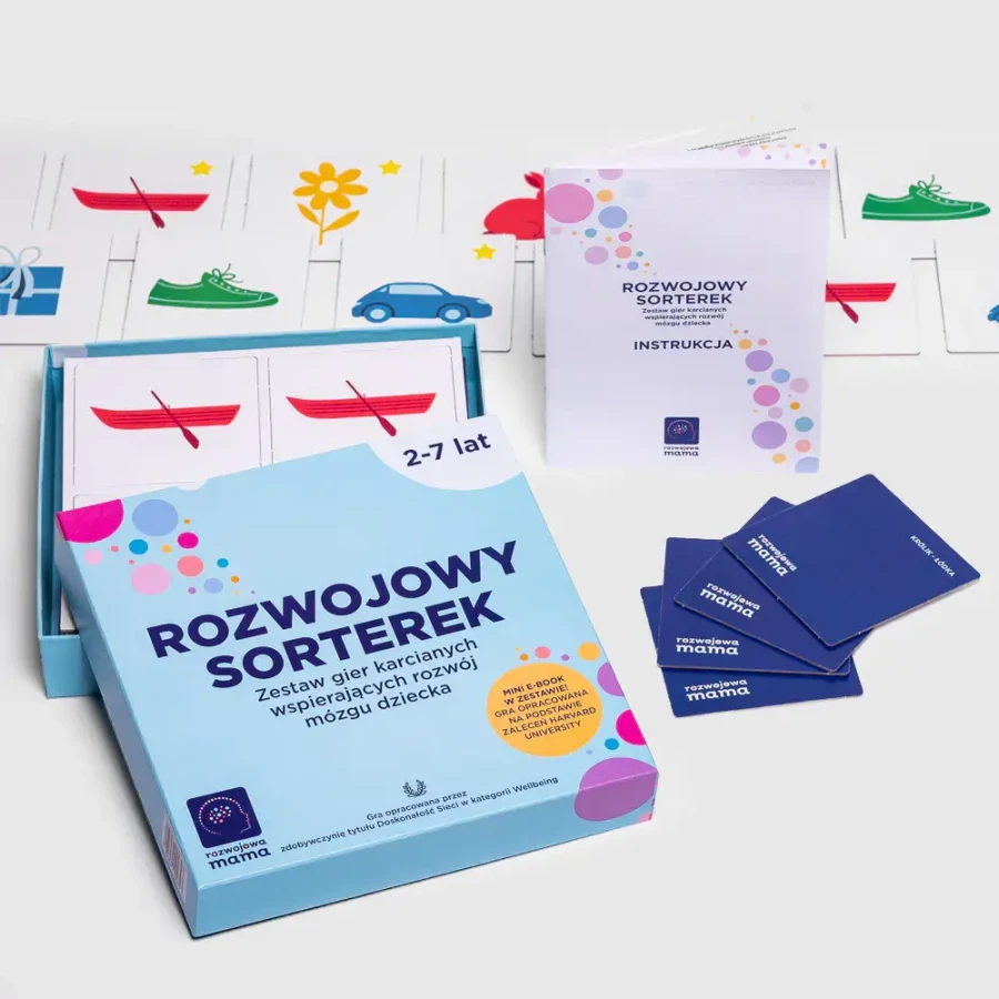 Rozwojowy sorterek - zestaw gier karcianych + mini e-book 2+ / rozwojowa mama