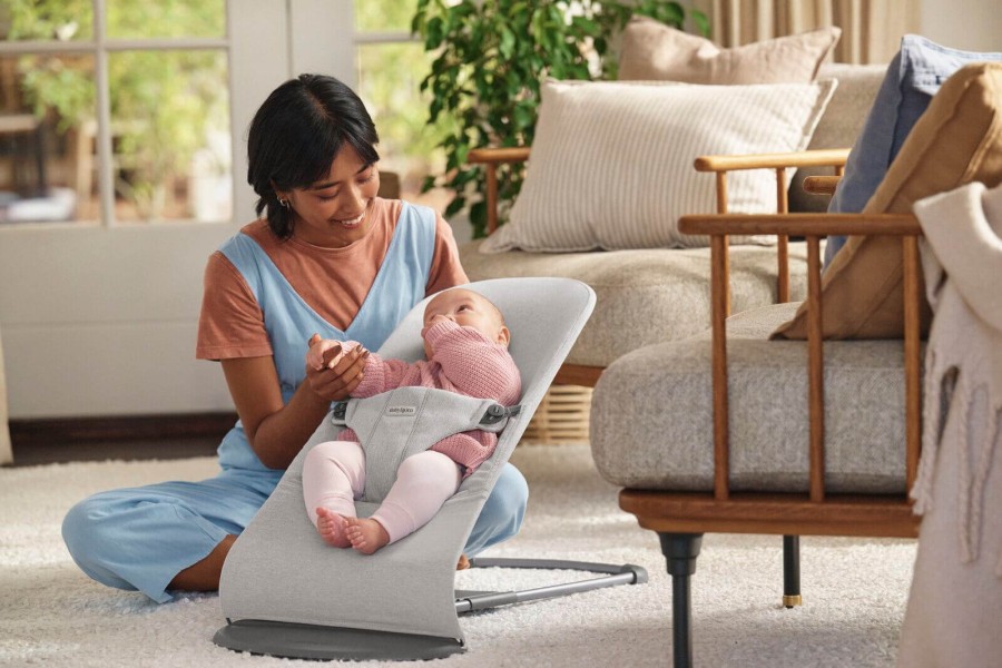 BABYBJORN - leżaczek BLISS WOVEN, Jasny szary melanż