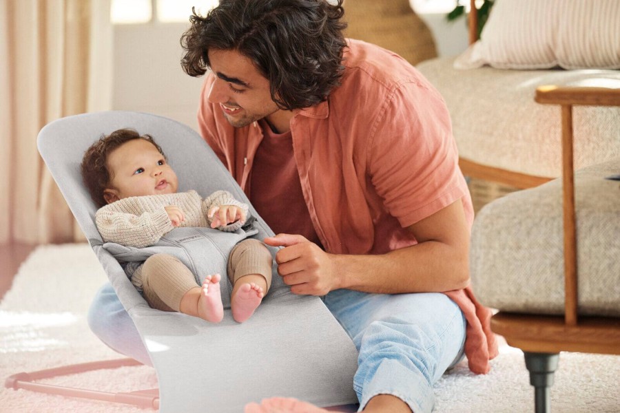 BABYBJORN - leżaczek BLISS WOVEN, Jasny szary melanż