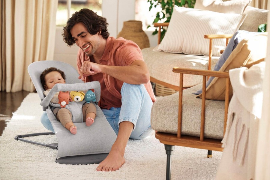 BABYBJORN - leżaczek BLISS WOVEN, Jasny szary melanż