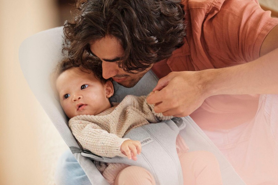 BABYBJORN - leżaczek BLISS WOVEN, Jasny szary melanż