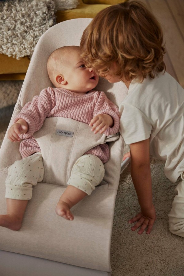 BABYBJORN - leżaczek BLISS WOVEN, Jasny Beż melanż