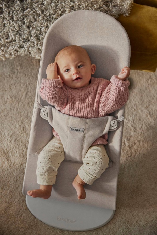 BABYBJORN - leżaczek BLISS WOVEN, Jasny Beż melanż