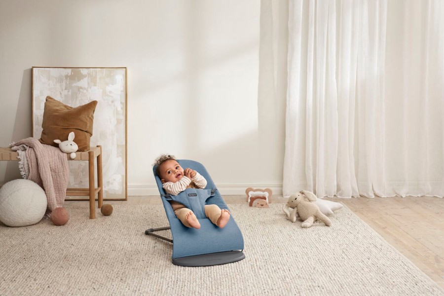 BABYBJORN - leżaczek BLISS WOVEN, Niebieski melanż