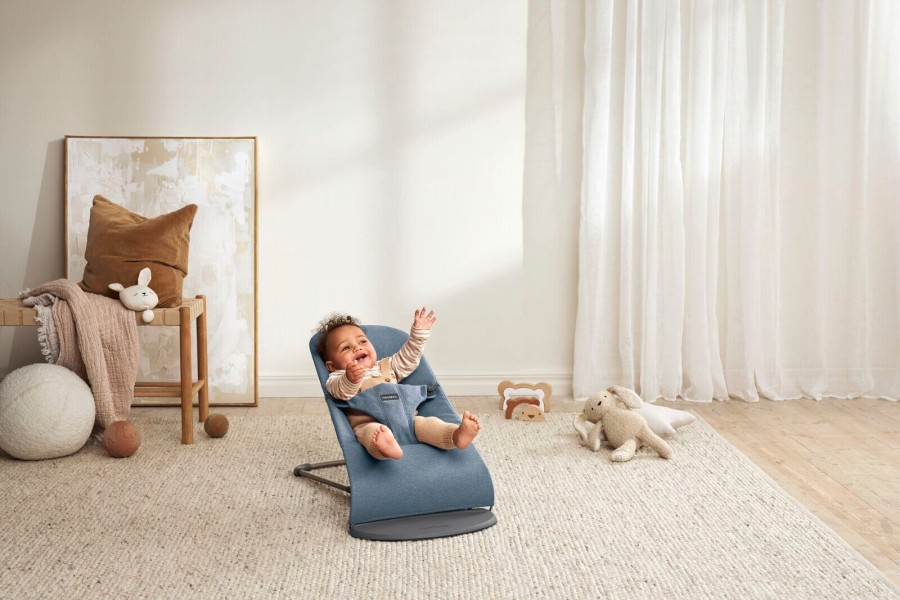 BABYBJORN - leżaczek BLISS WOVEN, Niebieski melanż