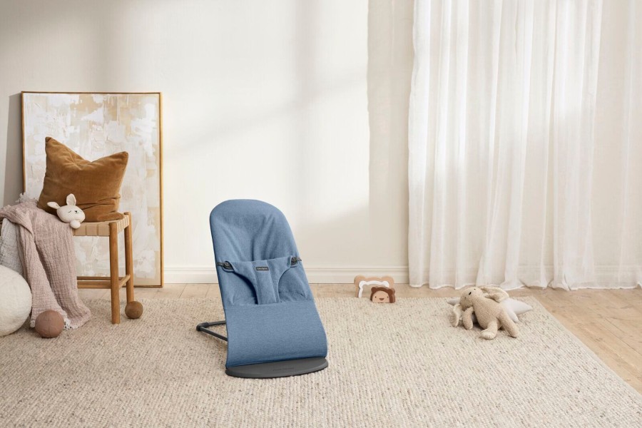 BABYBJORN - leżaczek BLISS WOVEN, Niebieski melanż