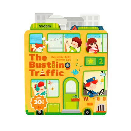 Zestaw żelowych naklejek wielokrotnego użytku - Ruch Uliczny / Mideer