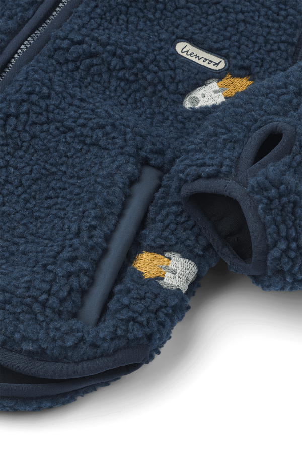 Polarowa kurtka Mara z uszami - rocket, classic navy, embroidery / Liewood