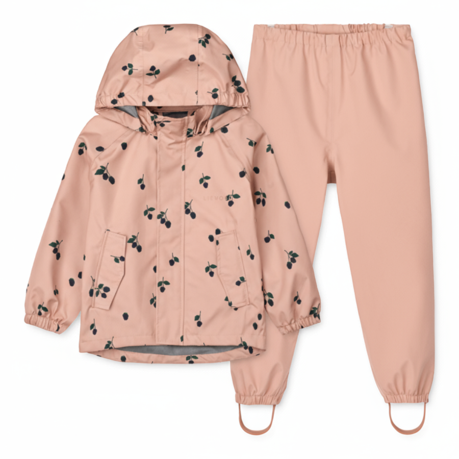 Komplet przeciwdeszczowy Pedia - berry, pale tuscany / Liewood