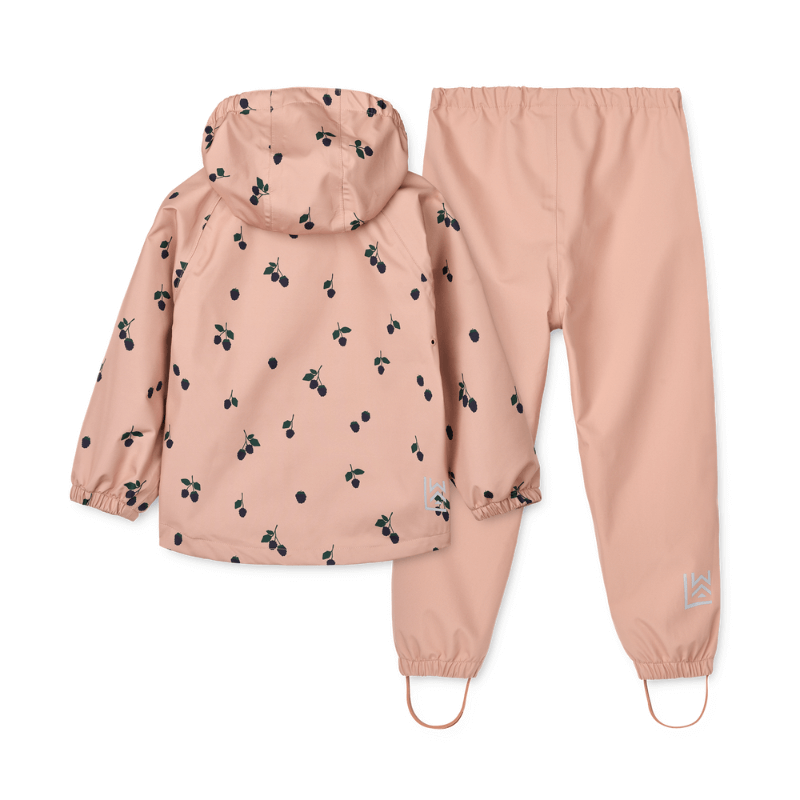 Komplet przeciwdeszczowy Pedia - berry, pale tuscany / Liewood