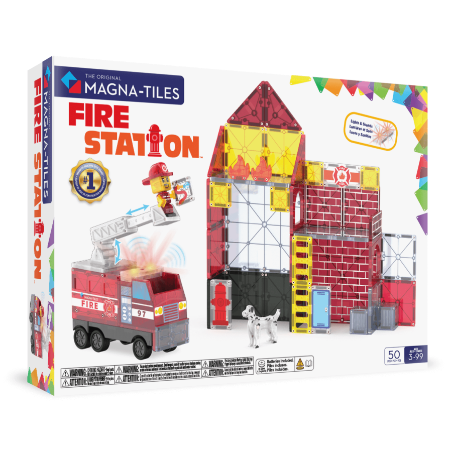 Klocki magnetyczne Remiza Strażacka 50 el. / Magna-Tiles