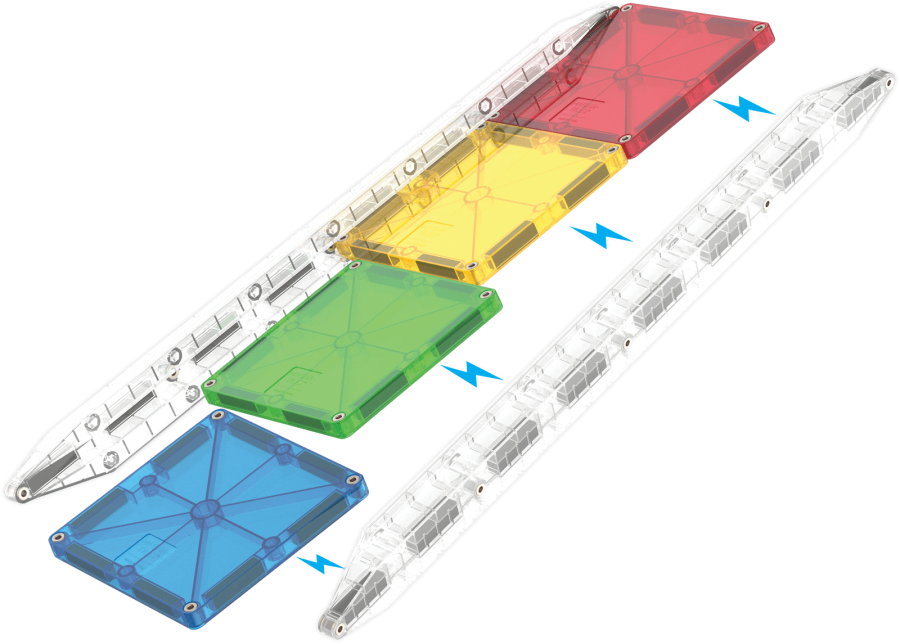 Klocki magnetyczne Rail Racers 33 el. / Magna-Tiles