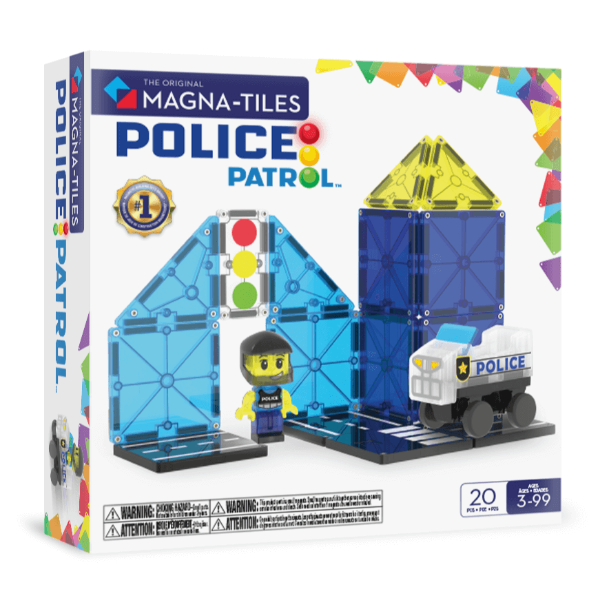 Klocki magnetyczne Patrol Policji 20 el. / Magna-Tiles