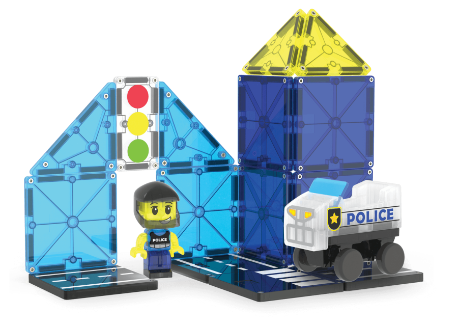 Klocki magnetyczne Patrol Policji 20 el. / Magna-Tiles