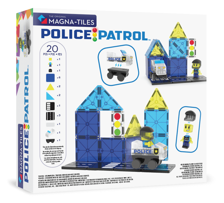 Klocki magnetyczne Patrol Policji 20 el. / Magna-Tiles