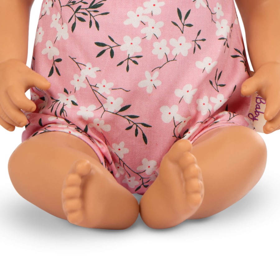 Lalka niemowlę ze smoczkiem, w ubranku w kwiatuszki i opasce, różowe / LullaBaby