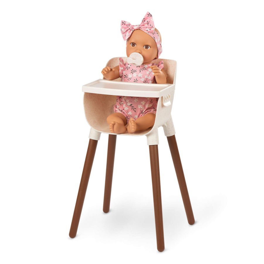 Lalka niemowlę ze smoczkiem, w ubranku w kwiatuszki i opasce, różowe / LullaBaby