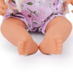 Lalka niemowlę ze smoczkiem, w ubranku w kwiatuszki i opasce, fioletowa / LullaBaby