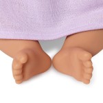 Lalka niemowlę ze smoczkiem, w sukience i opasce, wersja fioletowa / LullaBaby