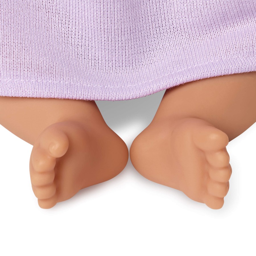 Lalka niemowlę ze smoczkiem, w sukience i opasce, wersja fioletowa / LullaBaby
